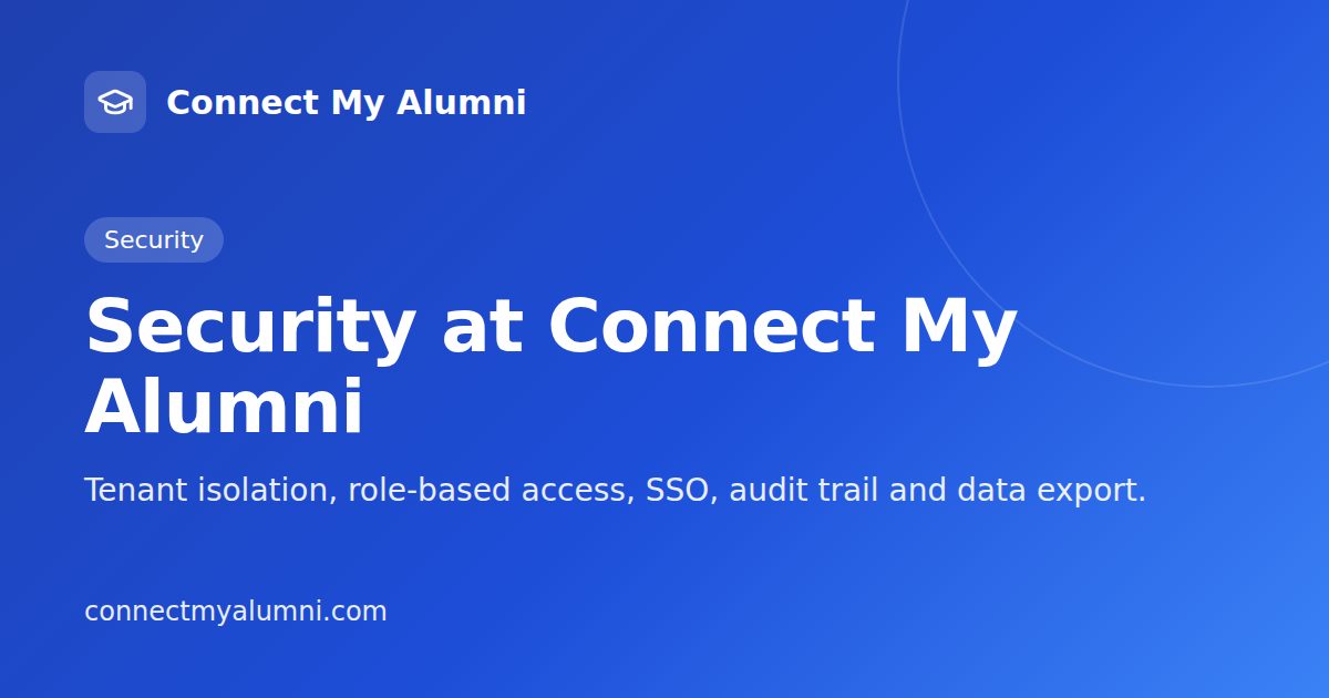 Security at Connect My Alumni